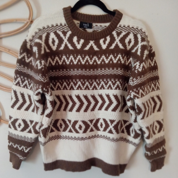 VICI Dean Abstract Print Pullover Sweater Size S P2P 25 - Picture 5 of 12